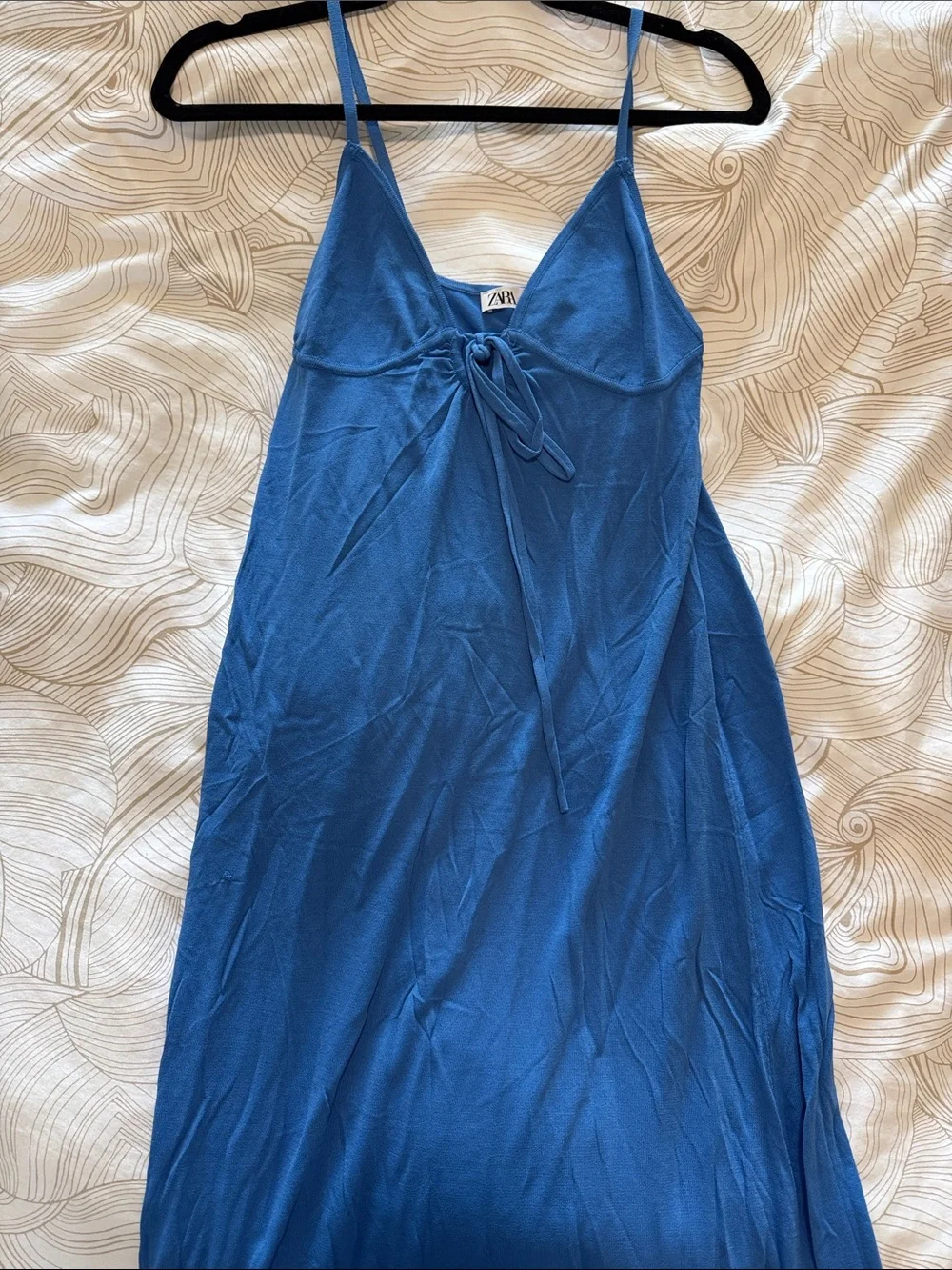 Zara Royal Blue Tie-Front Slip Dress
